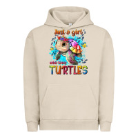 Pigment French Oak just a girl who loves turtles Urban Hoodie - texasbilliewilder