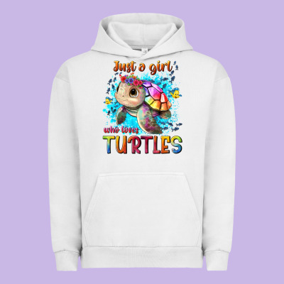 Just A Girl Who Loves Turtles Urban Hoodie Designed By Texasbilliewilder