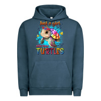 Pigment Midnight Navy just a girl who loves turtles Urban Hoodie - texasbilliewilder