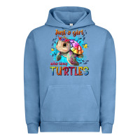 Pigment Pebble Blue just a girl who loves turtles Urban Hoodie - texasbilliewilder