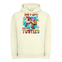 Pigment Pistachio just a girl who loves turtles Urban Hoodie - texasbilliewilder