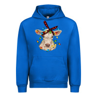 Cobalt charolais calf with christmas lights baby cow Urban Hoodie - RanaPortraitStore