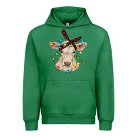 Emerald charolais calf with christmas lights baby cow Urban Hoodie - RanaPortraitStore