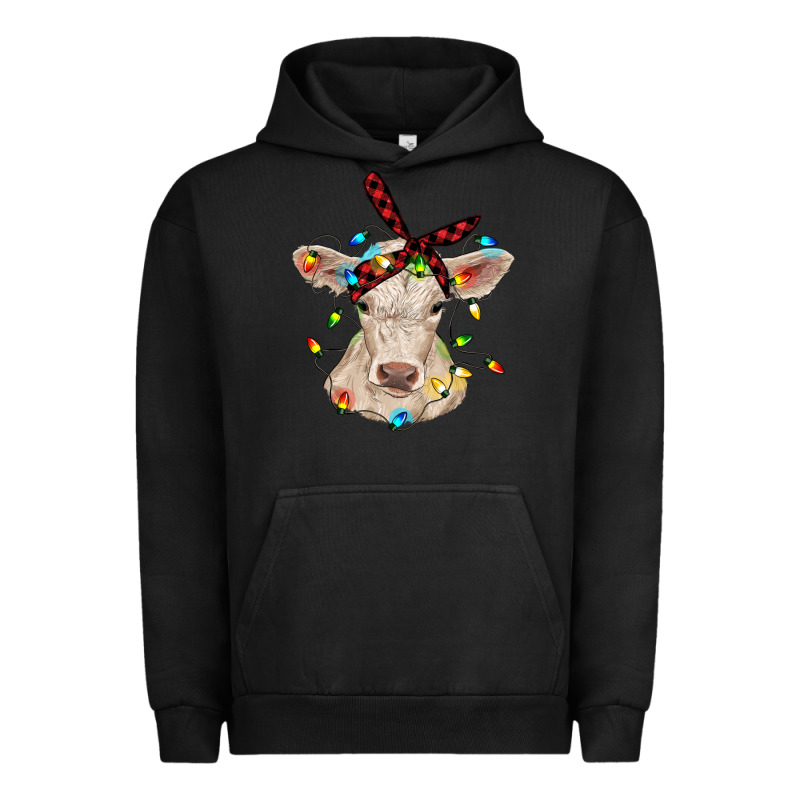 Charolais Calf With Christmas Lights Baby Cow Urban Hoodie by RanaPortraitStore | Teevron