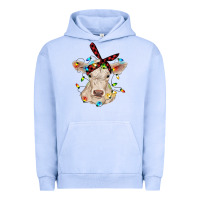 Pigment Grape Ice charolais calf with christmas lights baby cow Urban Hoodie - RanaPortraitStore