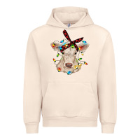 Sandshell charolais calf with christmas lights baby cow Urban Hoodie - RanaPortraitStore