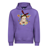 Tulip charolais calf with christmas lights baby cow Urban Hoodie - RanaPortraitStore