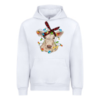 White charolais calf with christmas lights baby cow Urban Hoodie - RanaPortraitStore