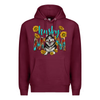 Burgundy western alaskan husky mom Premium Hoodie - texasbilliewilder