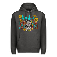 Charcoal Heather western alaskan husky mom Premium Hoodie - texasbilliewilder