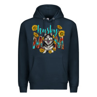 Navy western alaskan husky mom Premium Hoodie - texasbilliewilder