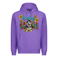 Purple western alaskan husky mom Premium Hoodie - texasbilliewilder