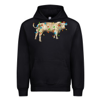 Black Charolais bull with christmas lights Urban Hoodie - RanaPortraitStore