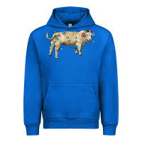 Cobalt Charolais bull with christmas lights Urban Hoodie - RanaPortraitStore