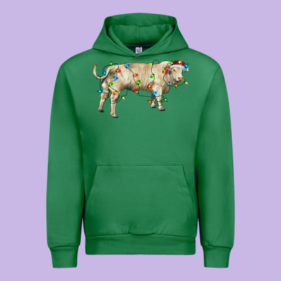 Charolais Bull With Christmas Lights Urban Hoodie Designed By Ranaportraitstore