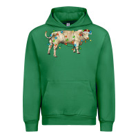 Emerald Charolais bull with christmas lights Urban Hoodie - RanaPortraitStore