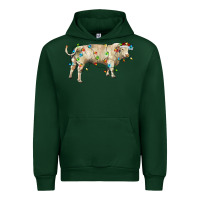 Forest Green Charolais bull with christmas lights Urban Hoodie - RanaPortraitStore