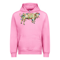 Fuchsia Pink Charolais bull with christmas lights Urban Hoodie - RanaPortraitStore