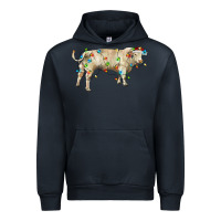 Navy Charolais bull with christmas lights Urban Hoodie - RanaPortraitStore