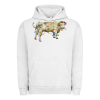 Pigment Lunar Rock Charolais bull with christmas lights Urban Hoodie - RanaPortraitStore
