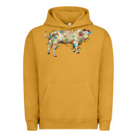 Pigment Peanut Butter Charolais bull with christmas lights Urban Hoodie - RanaPortraitStore