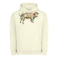 Pigment Pistachio Charolais bull with christmas lights Urban Hoodie - RanaPortraitStore