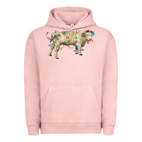 Pigment Salmon Charolais bull with christmas lights Urban Hoodie - RanaPortraitStore
