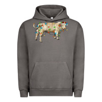 Pigment Tornado Charolais bull with christmas lights Urban Hoodie - RanaPortraitStore