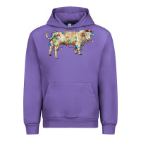 Tulip Charolais bull with christmas lights Urban Hoodie - RanaPortraitStore