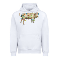 White Charolais bull with christmas lights Urban Hoodie - RanaPortraitStore
