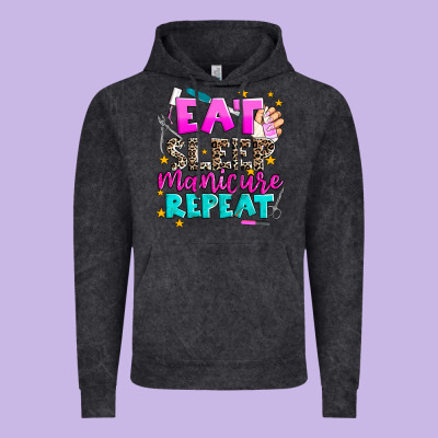 Eat Sleep Manicure Repeat Vintage Hoodie Designed By Adodesignshop