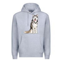 Heather Grey husky Premium Hoodie - RanaPortraitStore