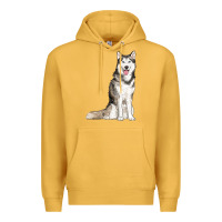 Mustard husky Premium Hoodie - RanaPortraitStore