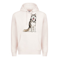 Pale Pink husky Premium Hoodie - RanaPortraitStore