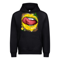 Foreset Green lemon lips with leopard Urban Hoodie - texasbilliewilder