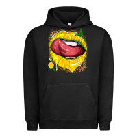 Pigment Black lemon lips with leopard Urban Hoodie - texasbilliewilder