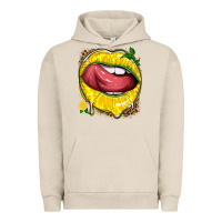 Pigment French Oak lemon lips with leopard Urban Hoodie - texasbilliewilder
