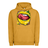 Pigment Peanut Butter lemon lips with leopard Urban Hoodie - texasbilliewilder