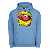 Pigment Pebble Blue lemon lips with leopard Urban Hoodie - texasbilliewilder