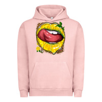 Pigment Salmon lemon lips with leopard Urban Hoodie - texasbilliewilder