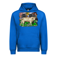 Cobalt charolais bull black angus cattle and bull with barnyard and cowhide Urban Hoodie - RanaPortraitStore