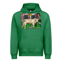 Charolais Bull Black Angus Cattle And Bull With Barnyard And Cowhide Urban Hoodie | Teevron
