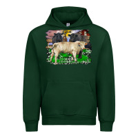 Forest Green charolais bull black angus cattle and bull with barnyard and cowhide Urban Hoodie - RanaPortraitStore