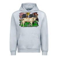Heather Grey charolais bull black angus cattle and bull with barnyard and cowhide Urban Hoodie - RanaPortraitStore