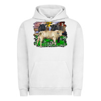 Pigment Lunar Rock charolais bull black angus cattle and bull with barnyard and cowhide Urban Hoodie - RanaPortraitStore