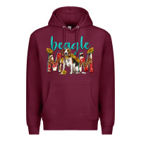 Burgundy western beagle mom Premium Hoodie - texasbilliewilder