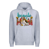 Heather Grey western beagle mom Premium Hoodie - texasbilliewilder