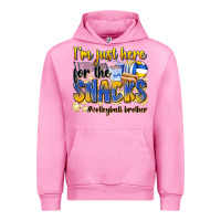 Fuchsia Pink i'm just here for the snacks #volleyball brother Urban Hoodie - Zillion Design Studio