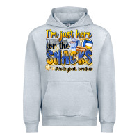 Heather Grey i'm just here for the snacks #volleyball brother Urban Hoodie - Zillion Design Studio
