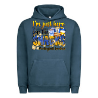 Pigment Midnight Navy i'm just here for the snacks #volleyball brother Urban Hoodie - Zillion Design Studio